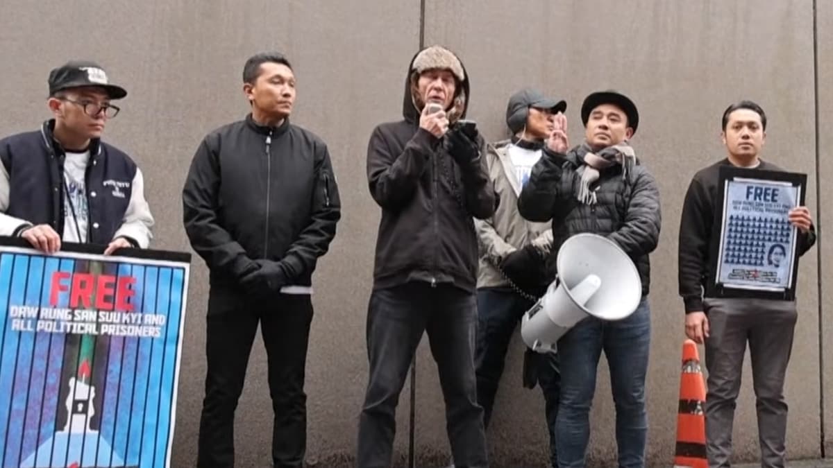 Kim Aris at protest Japan.jpg