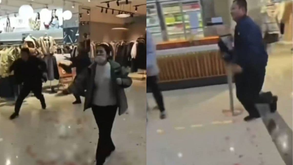 Man attacks couple at Henan’s Pang Dong Lai supermarket; ex-soldier security guard subdues suspect.jpg