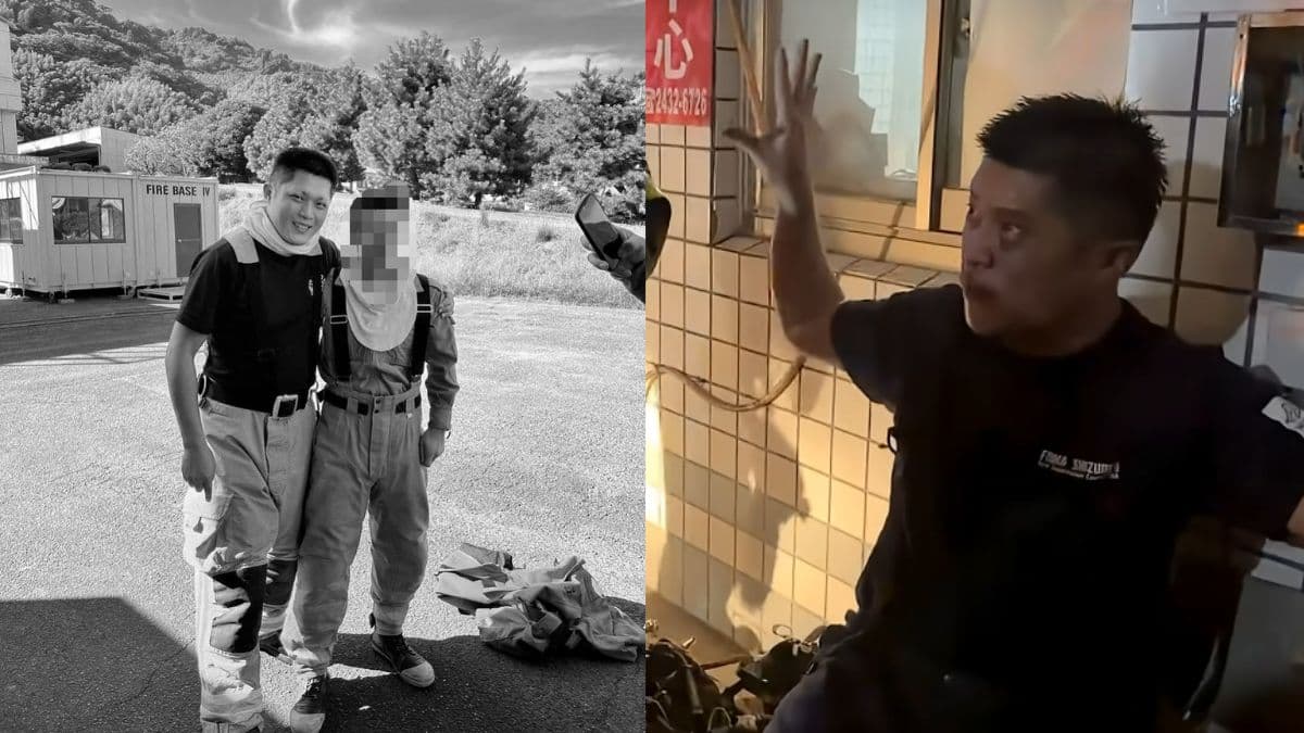 Taiwan firefighter dies after entering burning flat three times to rescue trapped woman.jpg