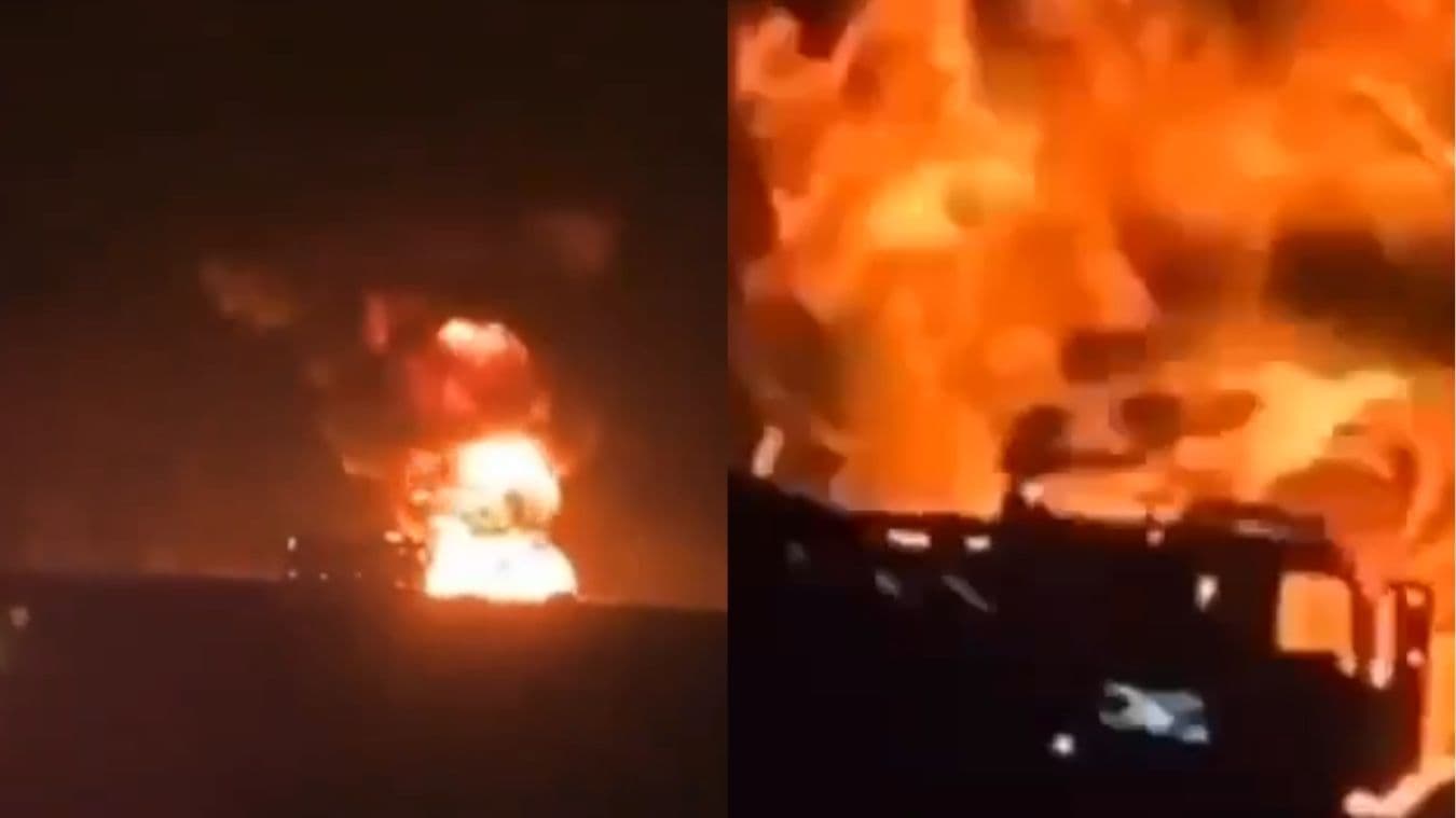 The vehicle was engulfed by fire, leaving most remains unidentifiable.